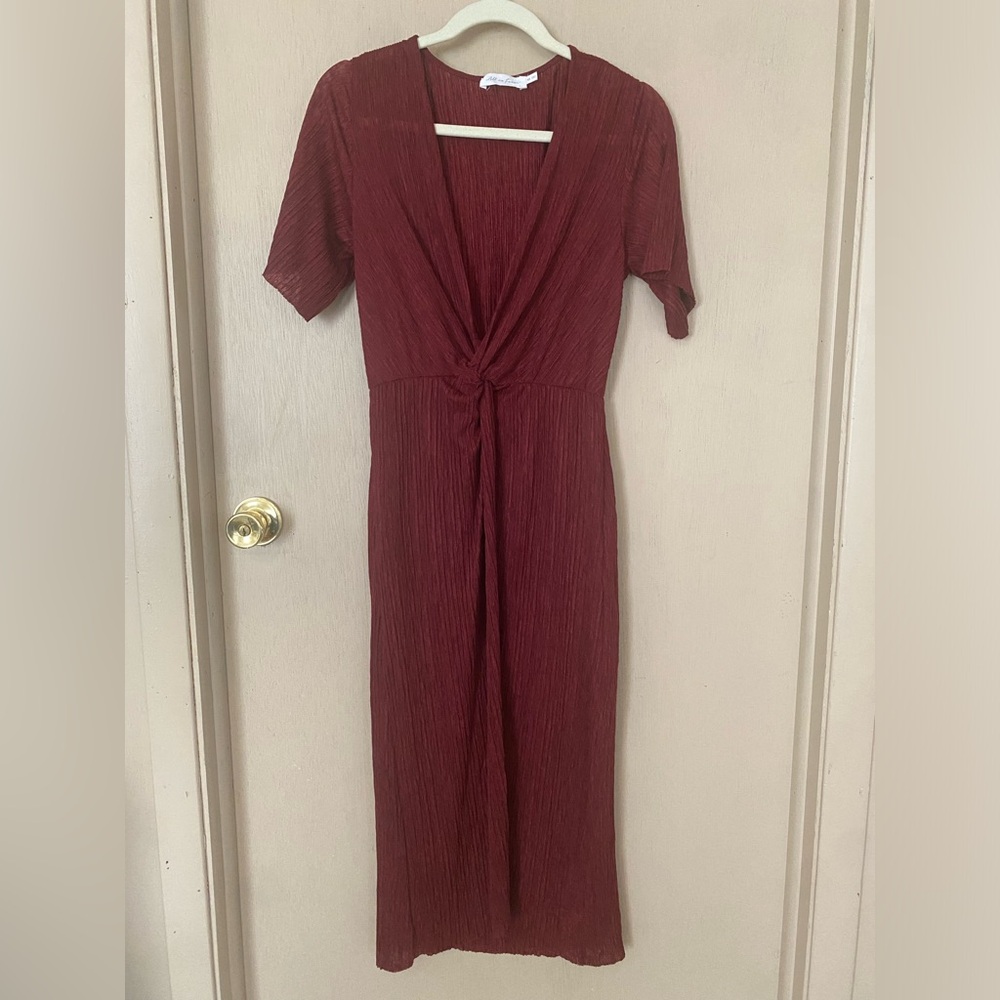 NWOT burgundy low cut dress